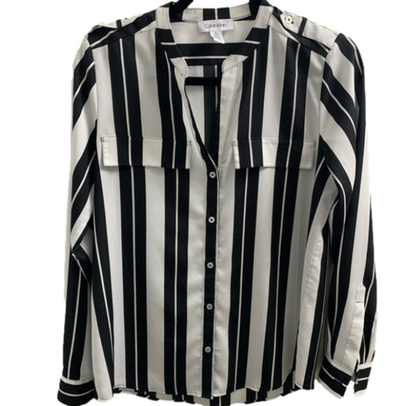 Calvin Klein size Small striped button down - Picture 1 of 5